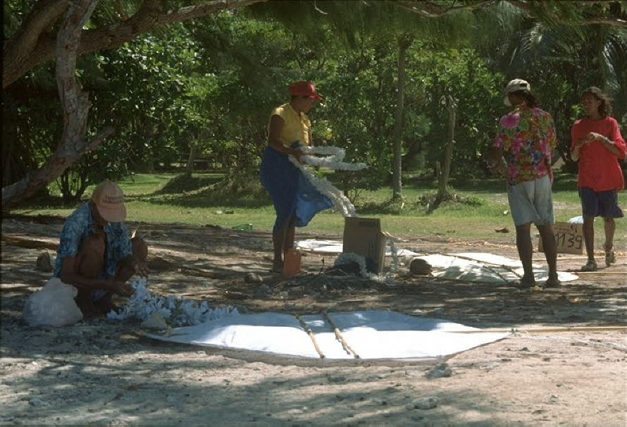 Die Drachen werden zusammen gesetzt